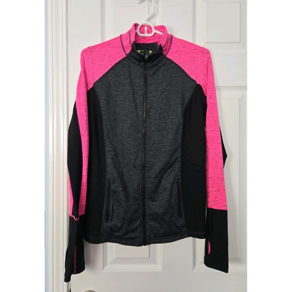 Xersion Womans Zipup Athletic Jacket Size Small Slim Fit Black & Pink